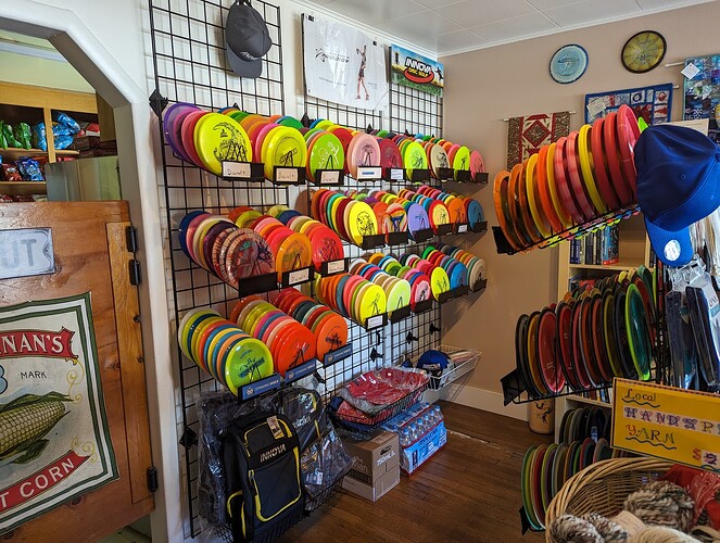 frisbee golf supplies at the general store